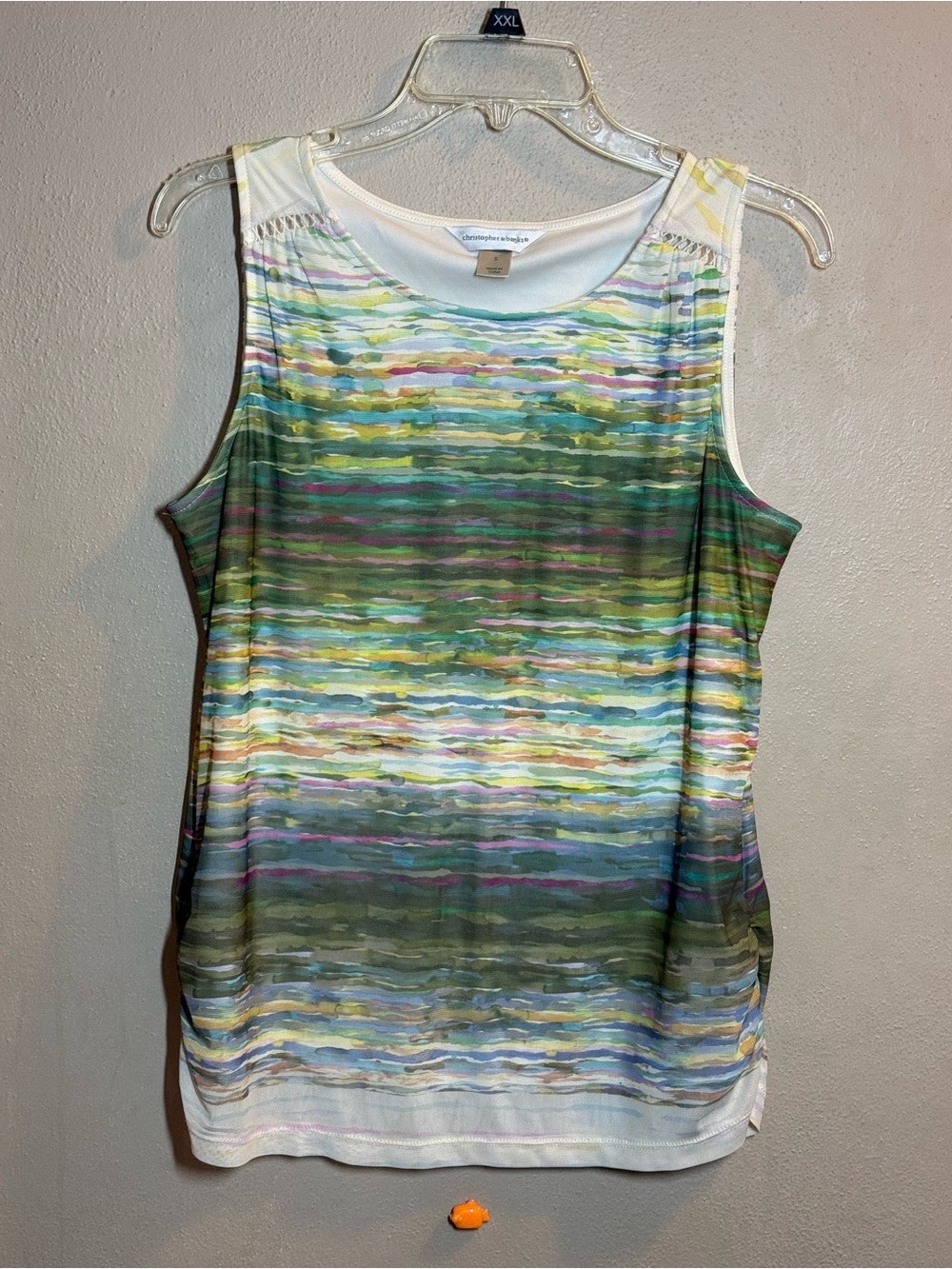 Christopher & Banks Watercolor Striped Sleeveless Tank Sz sm